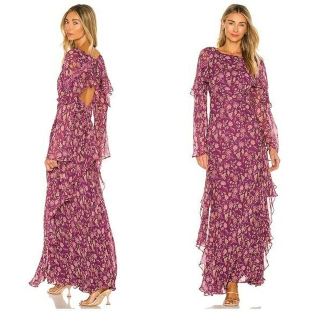Tularosa Shiloh Dress in Plum Folk Floral